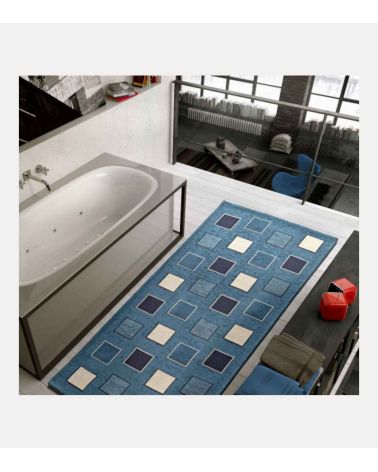 Tappeto passatoia cucina bagno lavabile con antiscivolo geometrico riquadri  quadretti - SQUARE