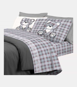 COMPLETO LENZUOLA TARTAN...